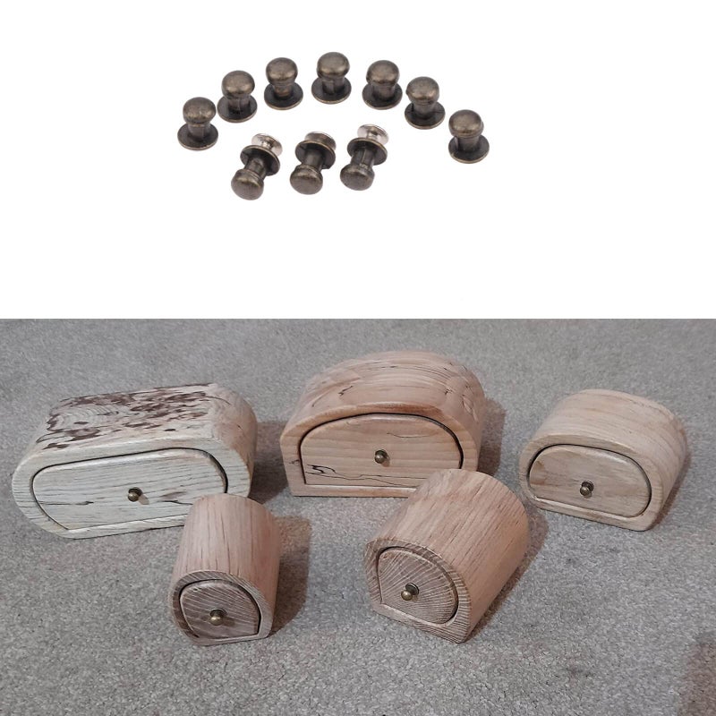 dophee 10Pcs Antique Bronze Drawer Knobs, Zinc Alloy 0.28"x0.39" Mini Handles for Dollhouse Cabinet Cupboard Dresser Closet Chest Bin Jewelry Box Wooden Cases - Image 3